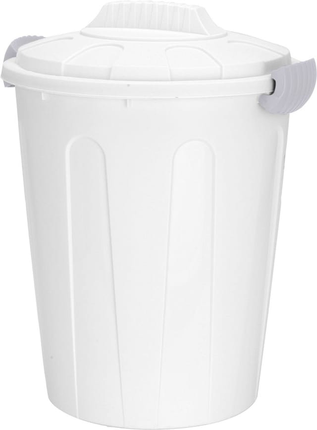 Universal Maxitonne mit Deckel 40 l - weiß - Kunststoff Allzweck Tonne Mülltonne Regentonne Abfalleimer