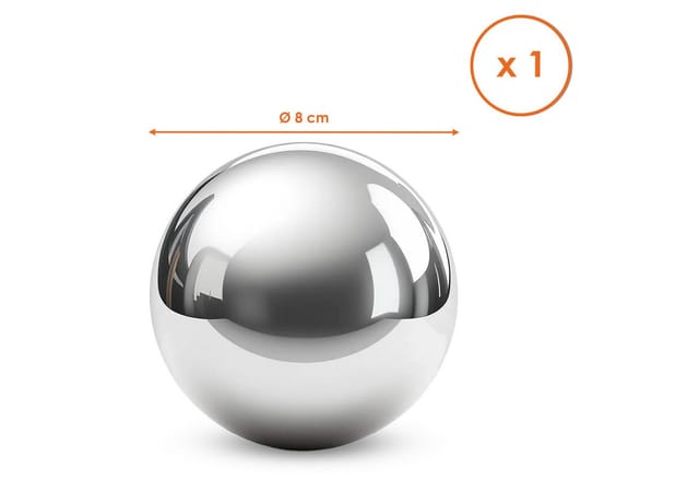 Edelstahl Dekokugeln silber glänzend für Zierbrunnen 8 / 6 / 4 cm - 7er Set - Metall Hohlkugeln zum Dekorieren und Basteln