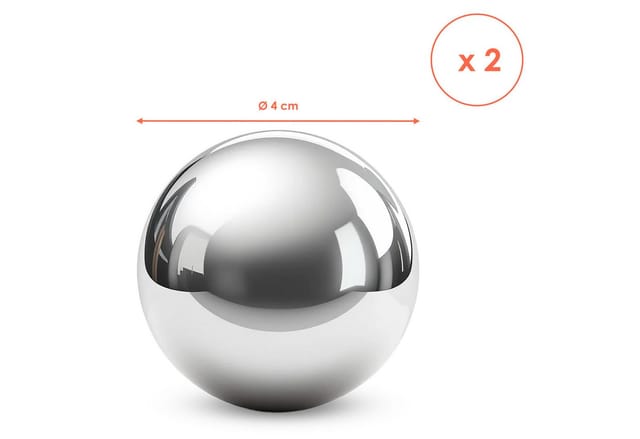 Edelstahl Dekokugel silber glänzend für Zierbrunnen 6 / 4 / 2 cm - 6er Set - Metall Hohlkugel für Dekobrunnen
