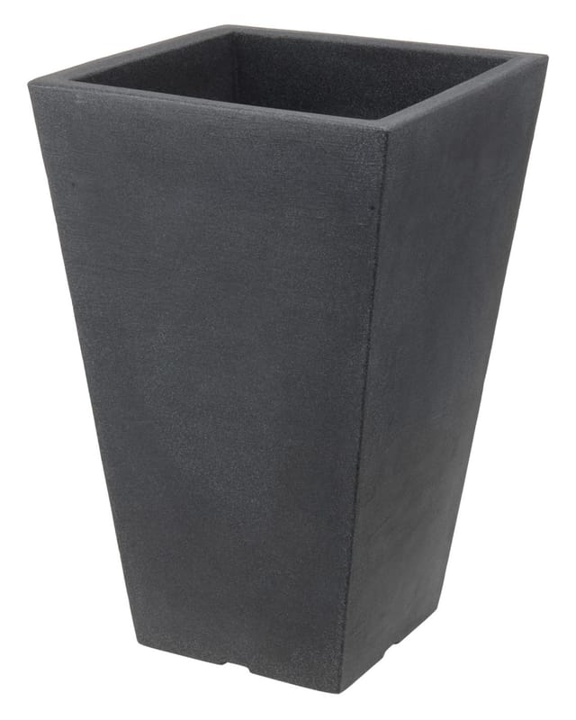 Kunststoff Pflanzsäule eckig anthrazit - 55 x 37 cm - Blumenkübel Pflanztopf Trapez konisch