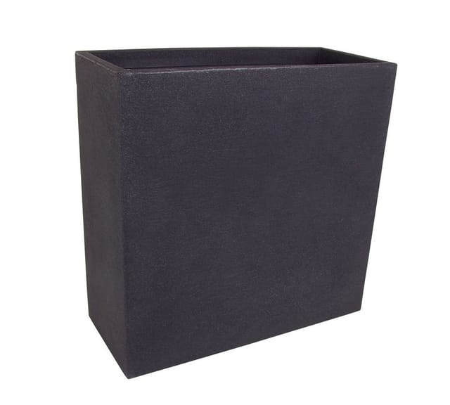 Spetebo - xxl Kunststoff Pflanzkasten eckig - anthrazit / 60 x 26 cm - Kubus Blumenkübel in Stein Optik