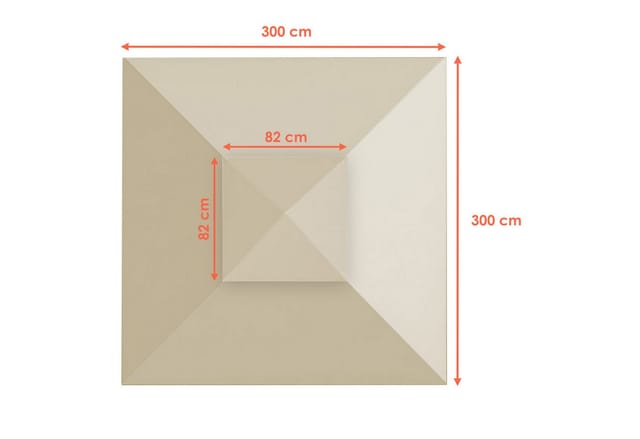 Pavillon Ersatzdach wasserdicht mit pvc Beschichtung 3 x 3 Meter - beige - Pavillondach mit Kaminabzug - Universal Garten Party Pavillon Dach