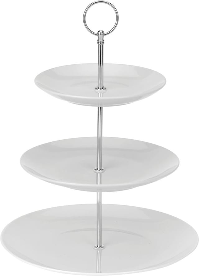Porzellan Etagere - 27 cm / weiß - mit 3 Etagen