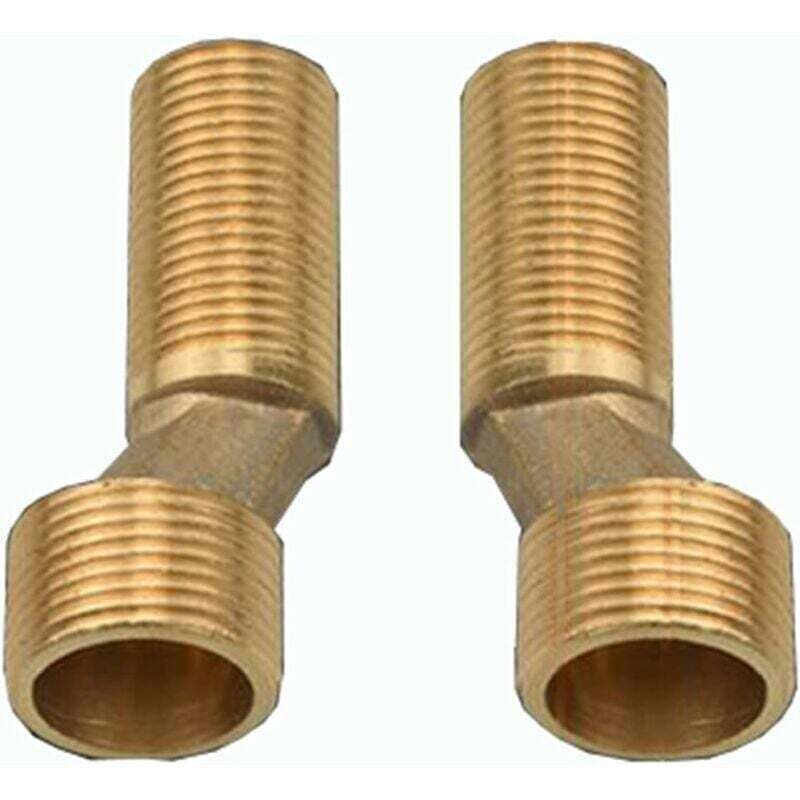 Bad-/duscharmatur, Versetzter Anschluss 1/2" 3/4", Versetzter Anschluss 2/2" 3/4", Messing-winkelreduzierstück, Verstellbarer Schwenkarm, Goldfarben