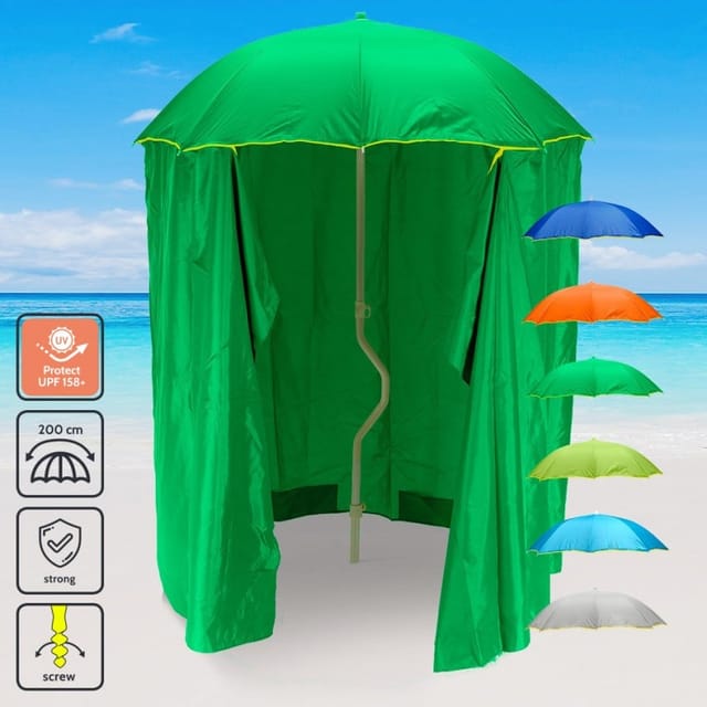 Sonnen/Strandschirm Girafacile uv-Schutz und Zelt Angeln 200 cm Zeus - Dunkel Grün