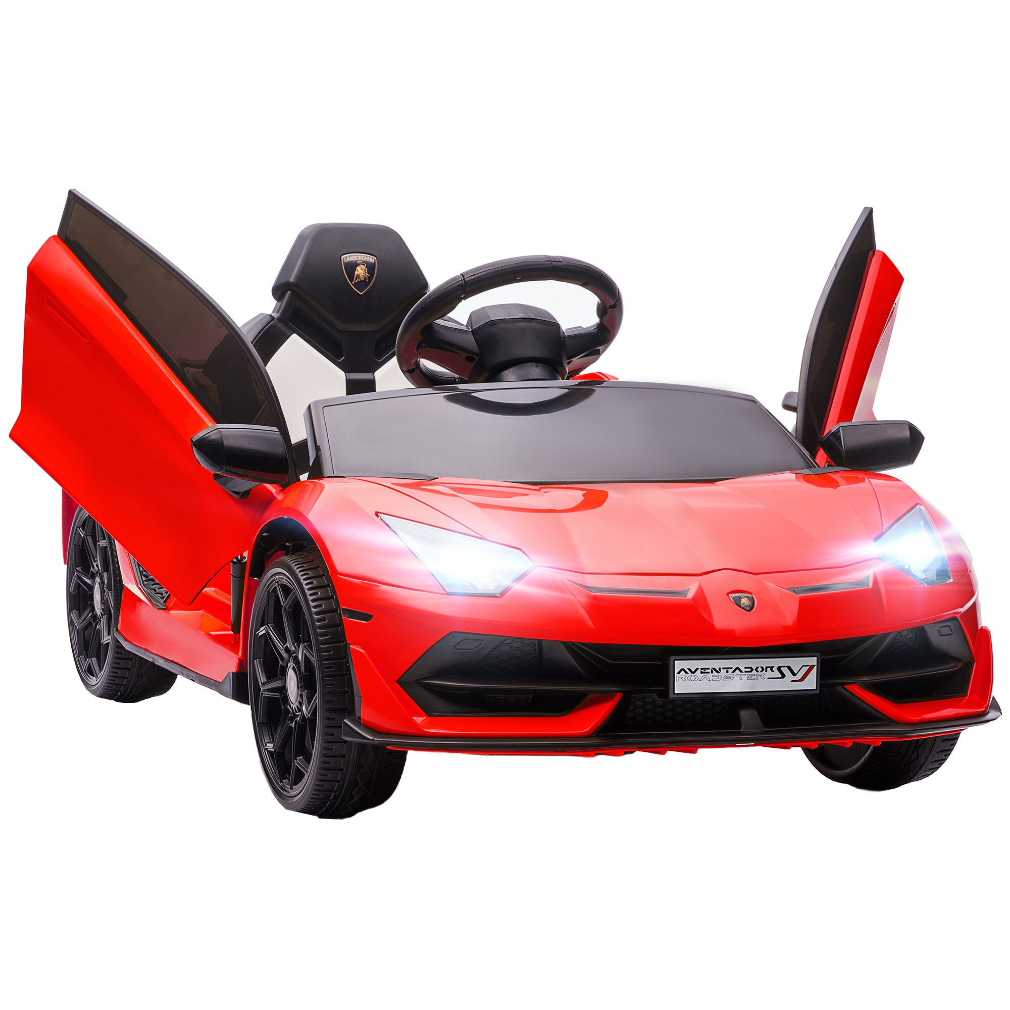 Lizenziertes Lamborghini Elektroauto, 12v, Für Kinder, Mit Hupe Und Fernbedienung, 107,5 X 63 X 42 Cm, Rot.