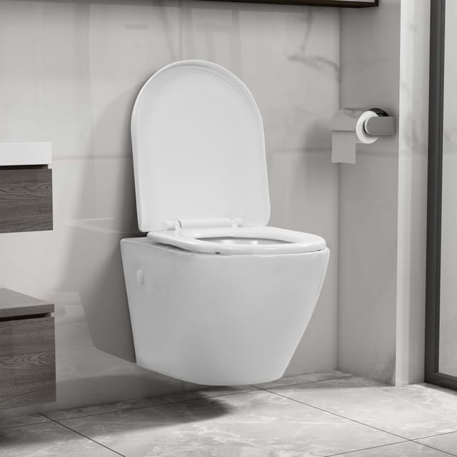 Wand-WC ohne Spülrand Keramik Weiß - Vidaxl