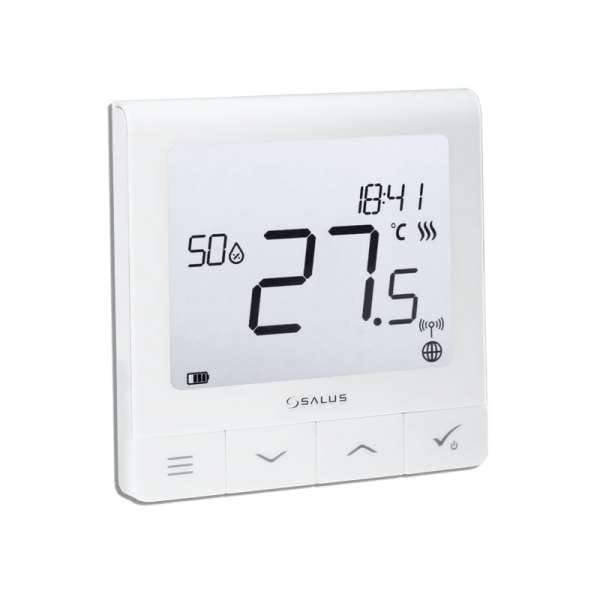 SQT610RF quantum ultraflacher Raumthermostat, wiederaufl. Akku, großes Display Funk 113611 - Salus
