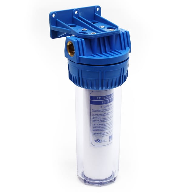 Naturewater - NW-BR10A 1 Stufen Wasserfilter, 5 µ, 20,67 mm (1/2') Filtereinsatz, Ø60 mm pp Kartusche, Filter Wandhalterung, Filterschlüssel,