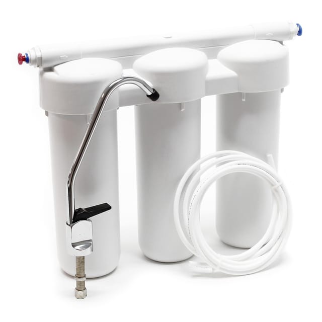 Naturewater - NW-PRG03 3 Stufen Wasserfilter, 5 µ, Ø60 mm pp Kartusche, Untertischfilter Wandhalterung, Filterschlüssel, Sedimentfilter