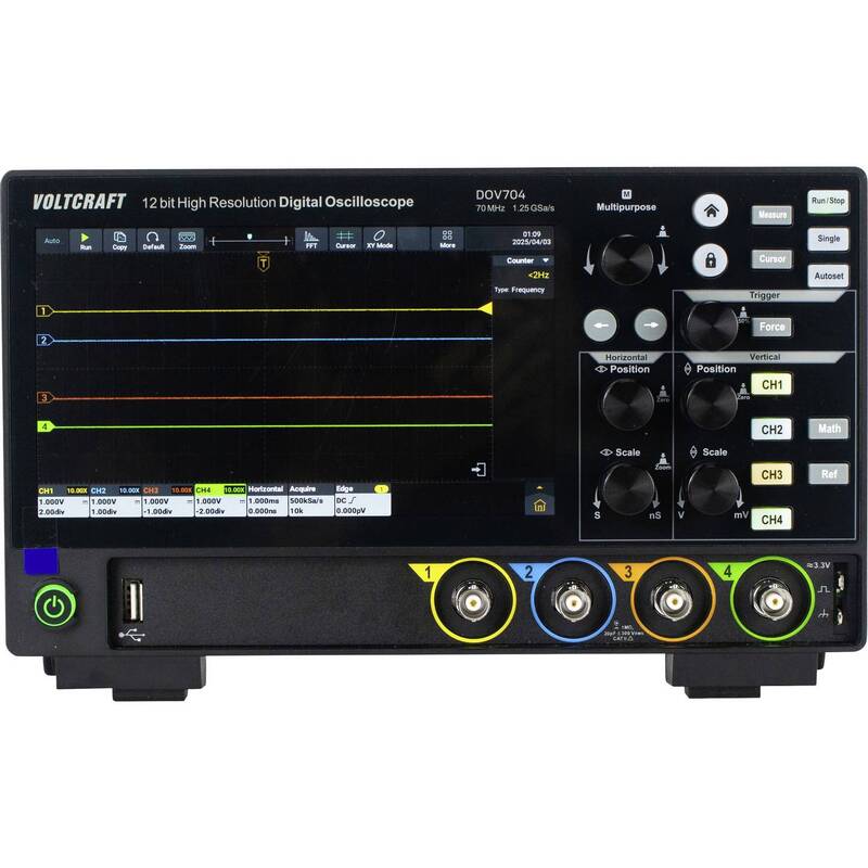 [gebraucht] B-ware Voltcraft Digital-oszilloskop Dov704 70 Mhz 4-kanal 1,25 Gsa/s 50 Mpts 12 Bit