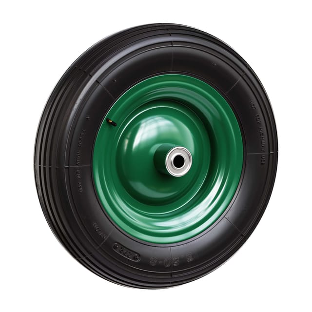 Wiltec - Rad 3.50-8 370-380 x 80-100 mm 120 kg, Schubkarren Komplettrad mit Metallfelge, Winkelventil, Luftreifen für Sackkarre, Bollerwagen u.a .