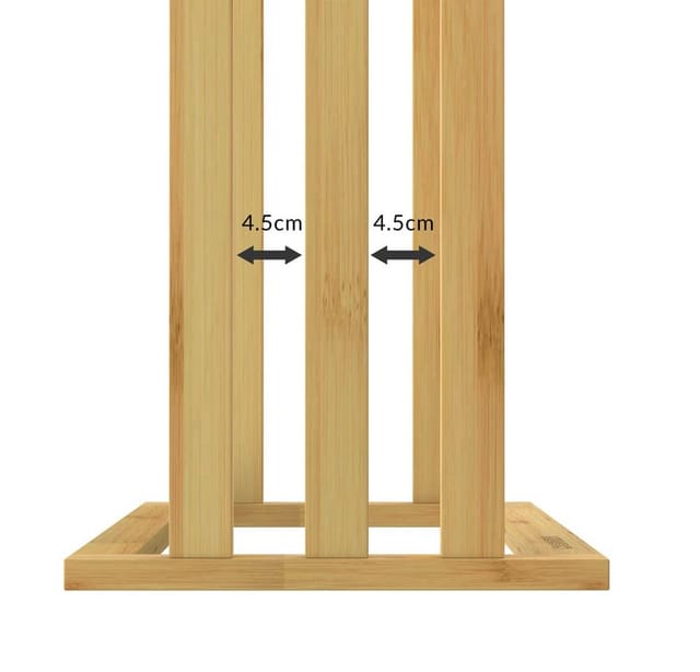 CASARIA® Handtuchständer Freistehend Bambus 3 Edelstahl Stangen 84x46x24cm Handtuchhalter Stehend Holz Handtuchstange Bad 1x