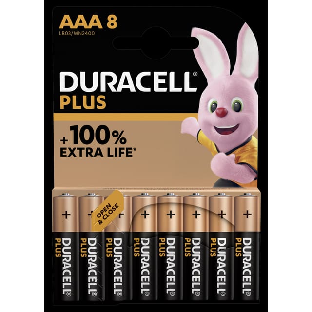 Duracell MN2400 Plus Micro Batterie 1,5V 8er Blister
