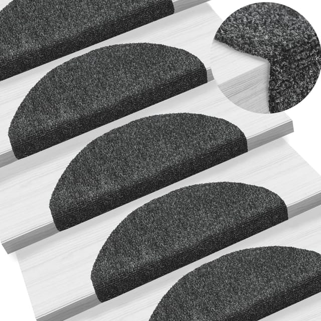 Vidaxl - Stufenmatten Selbstklebend 10 Stk. 65x21x4 cm Dunkelgrau Halbrund Groß