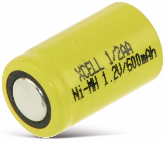 Xcell - NiMH-Akku, Industriezelle, 1/2 aa, 25,5x14,5mm, 1,2V/600mAh