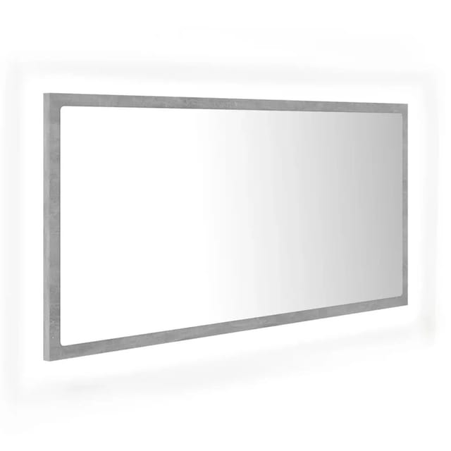 LED-Badspiegel Betongrau 90x8,5x37 cm Acryl Vidaxl