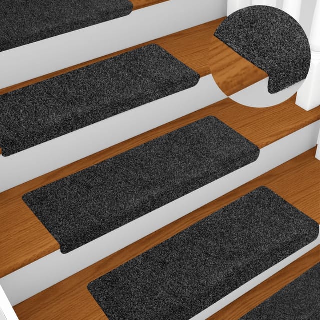 Stufenmatten Selbstklebend 5 Stk. 65x21x4 cm Grau Rechteckiger Rand Vidaxl