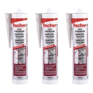 Fischer Sanitärsilicon DSSA 310 sanitärgrau (3 Stk.) - 573641