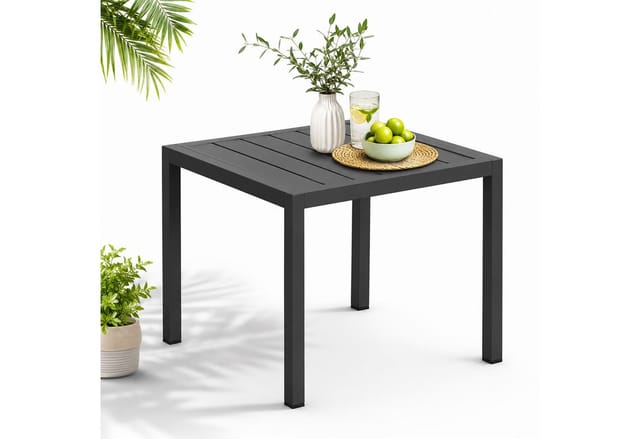 Gartentisch Aluminium Beistell Balkontisch rechteckig wetterfest Anthrazit Tisch Outdoor hitze- und wetterbeständig Terrassentisch - Mucola