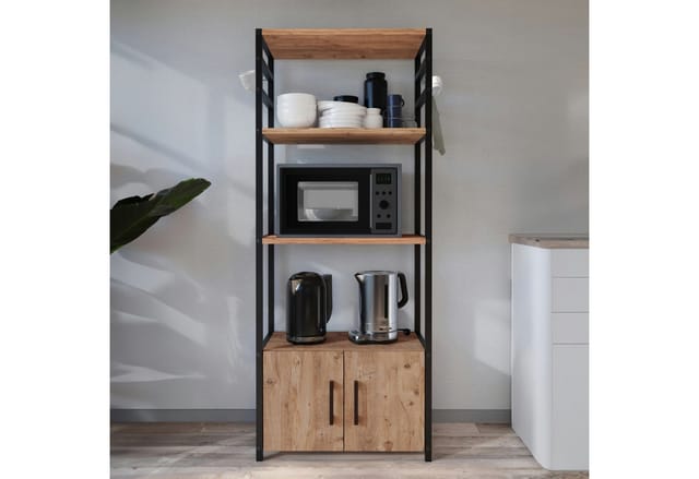 Küchenregal Arhuni 139x56x30 cm Eichenoptik [en.casa]