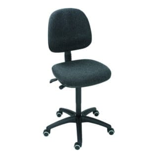 Arbeitsstuhl mit Rollen ohne Armlehnen Sitzhöhe 460-650mm Polster Anthrazit - Stier