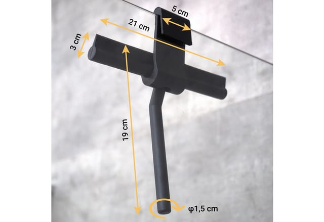 Witen&nock - Design Duschabzieher aus Silikon Schwarz matt Duschkabinenabzieher Duschkabinenwischer