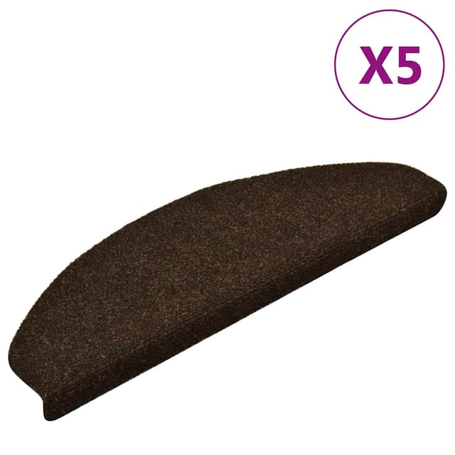 Stufenmatten Selbstklebend 5 Stk. 65x21x4 cm Braun Halbrund Groß vidaXL