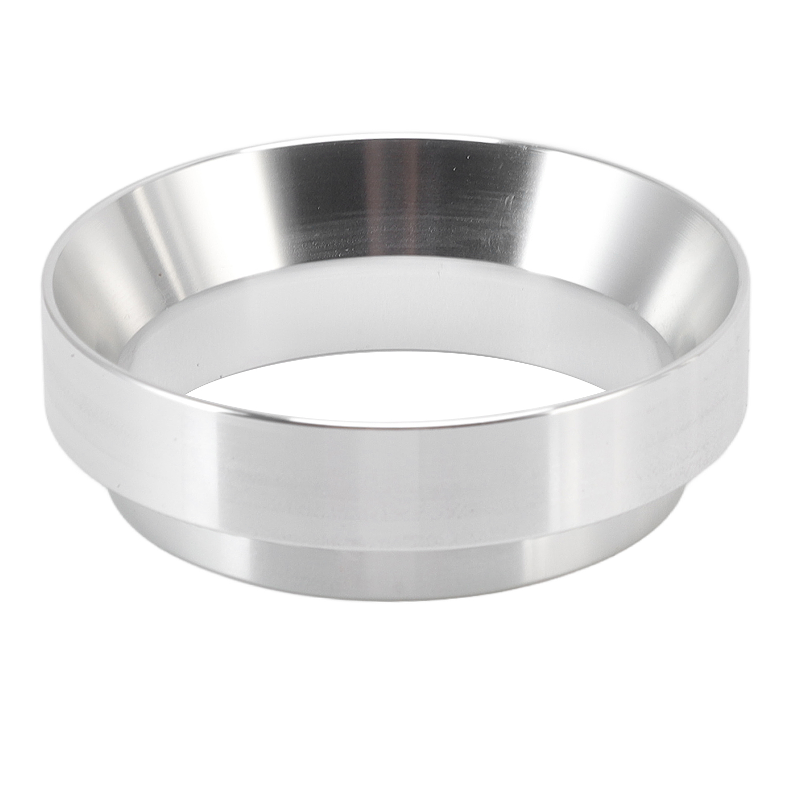 58-mm-kaffeedosiertrichter Aus Italienischer Magnetischer Aluminiumlegierung Mit Staubring, Ideal Für Cafés, Unternehmen Und Privatpersonen. Silberfarben.