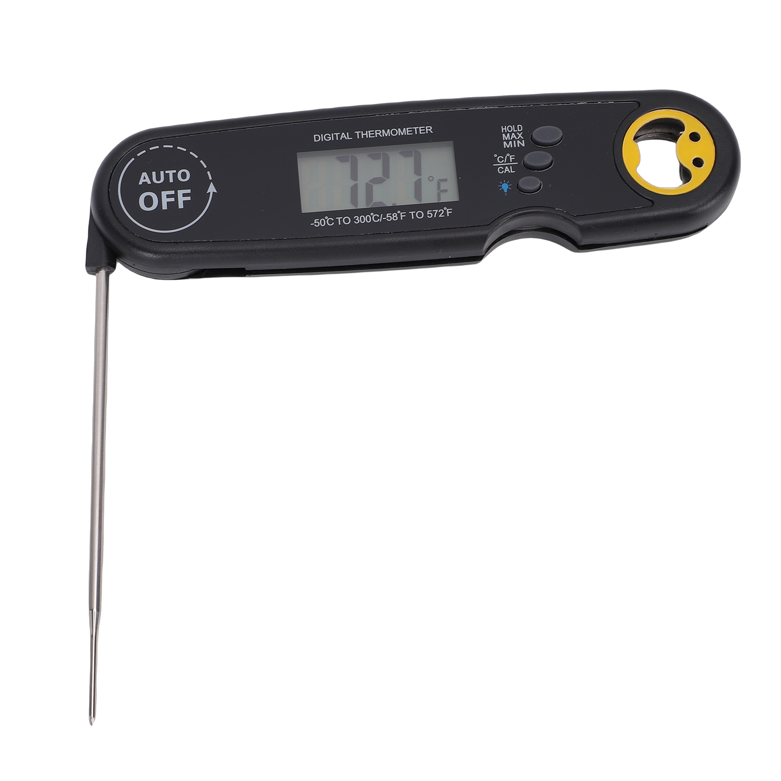 Wasserdichtes Lebensmittelthermometer (ipx7) Mit Schnellen Und Präzisen Messwerten Und Klappbarer Sonde Für Den Einsatz In Der Küche. Schwarz.