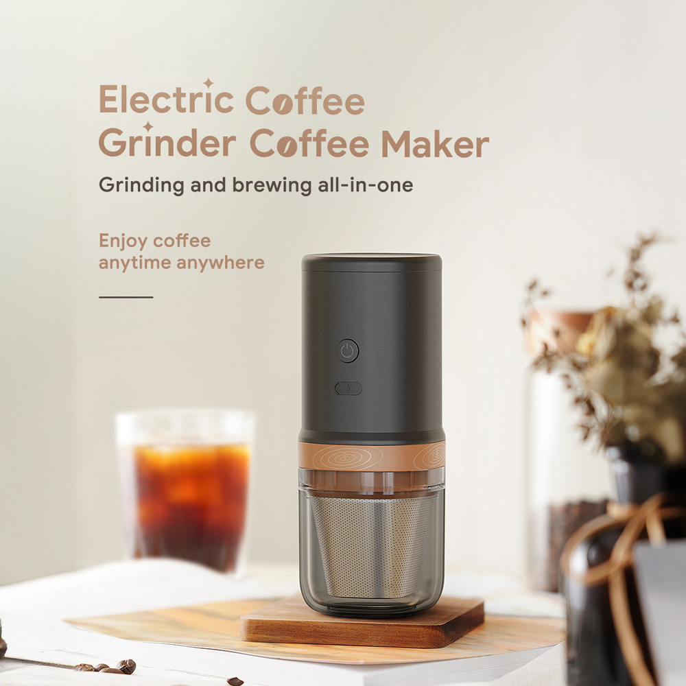 Elektrische Kaffeemühle Mit Mahlwerk, 25 Geschwindigkeitsstufen, 24 W, Tragbar, Usb-aufladbar, Mit Edelstahlmahlwerk Und Reinigungsbürste Für Espresso, French Press Und Filterkaffee. Schwarz.