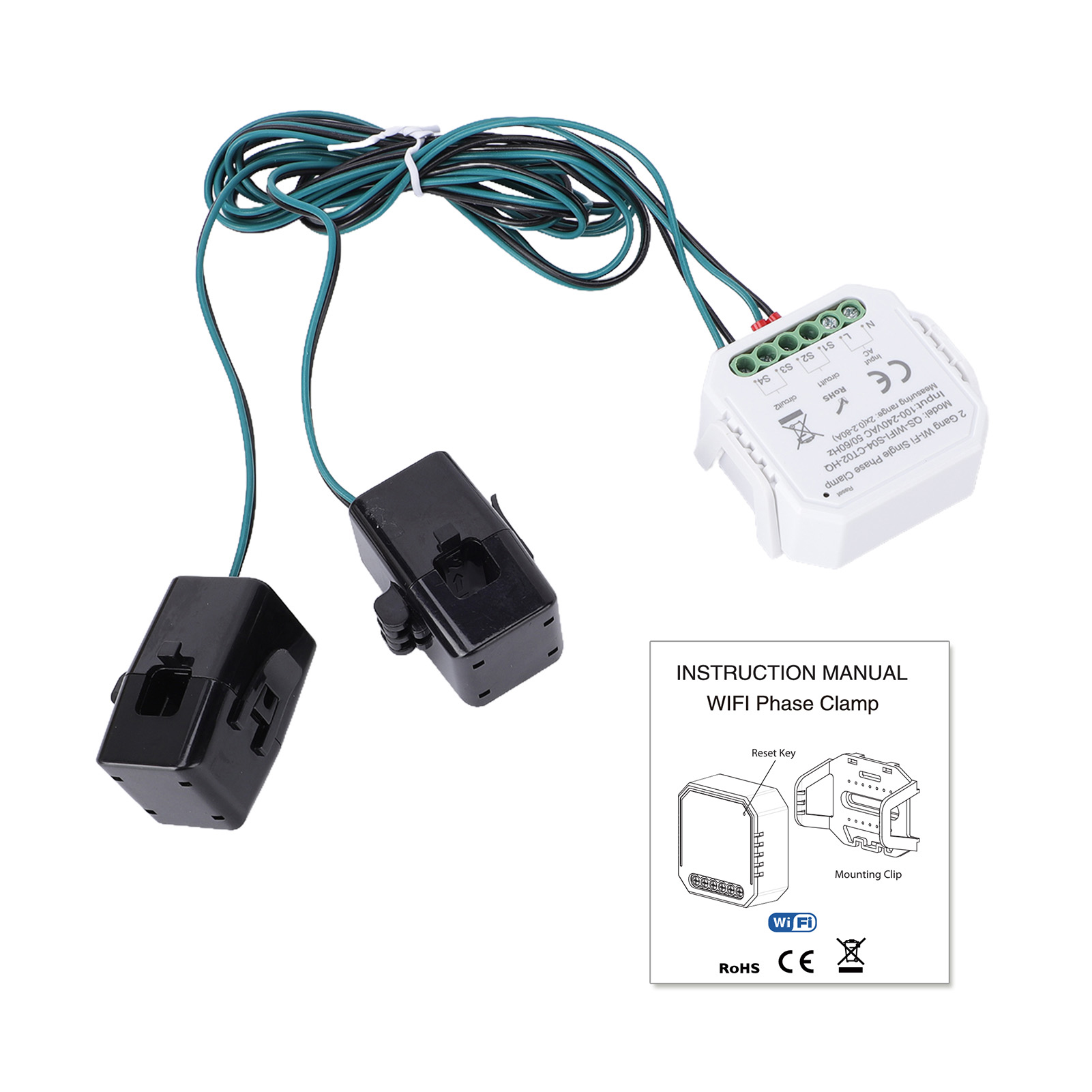 Intelligenter Energiemonitor Für Privathaushalte, Einphasiger Zähler, Echtzeit-datenanzeige Für Photovoltaik-solaranlagen, Kompatibel Mit Tuya Dual-port-anwendungen.