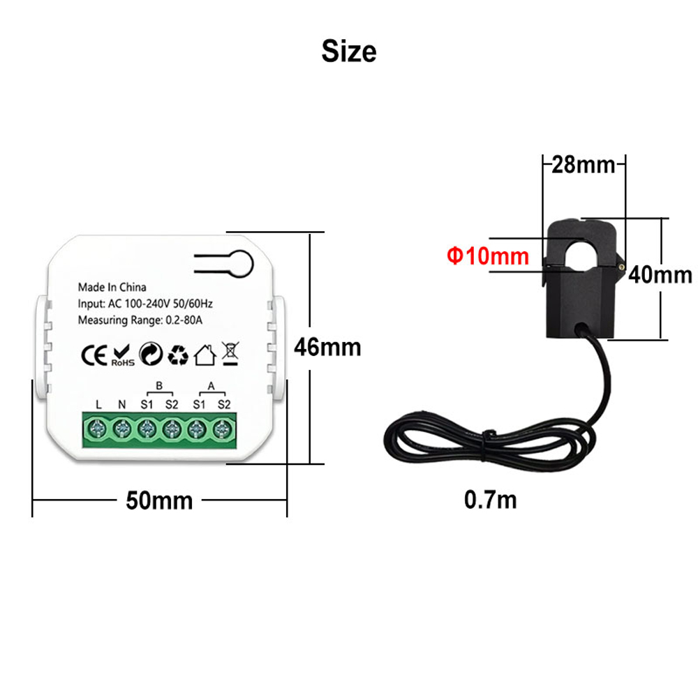 Tuya Wifi Smart Energy Meter Solar Photovoltaiksystem Energieerzeugung Und -verbrauch Zwei-wege-überwachung Mobiltelefon-anwendung Steuerungsmonitor Mit Ct.