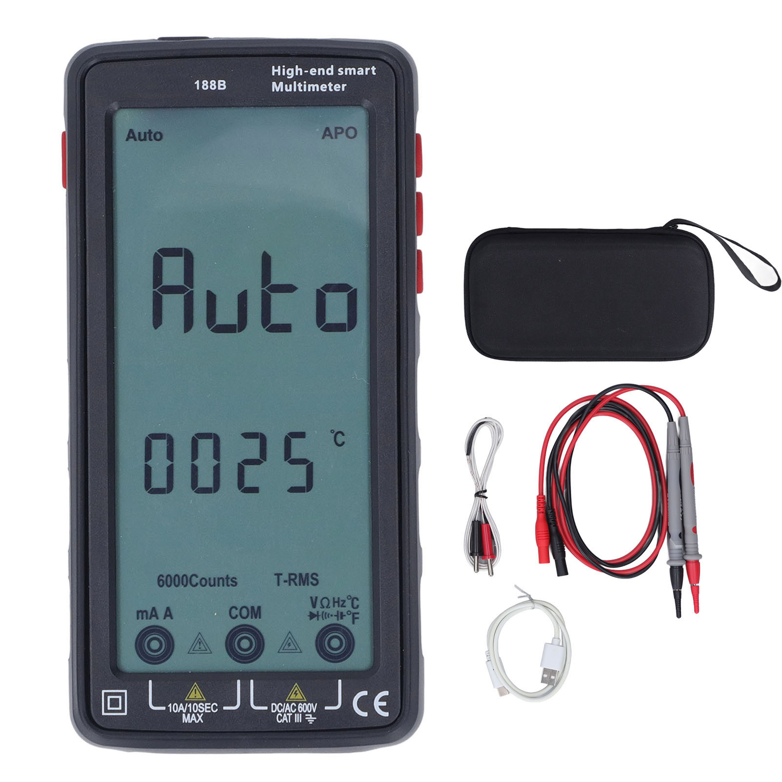 Wlan-usb-multimeter Mit Digitalanzeige: Spannung, Temperatur, Widerstand, Stromstärke, Kapazität, Voltmeter, Amperemeter.