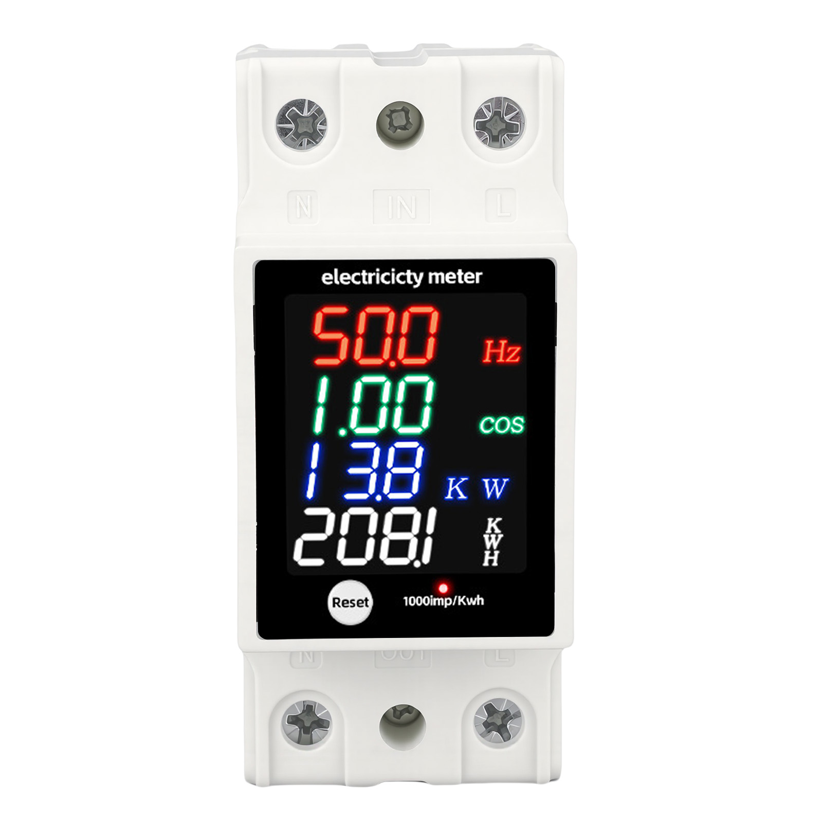 Wasserdichter Digitaler Energiezähler Für Din-schiene, Verwendet Wechselstrom 30-400 V, 0-100 A, Voltmeter, Amperemeter.
