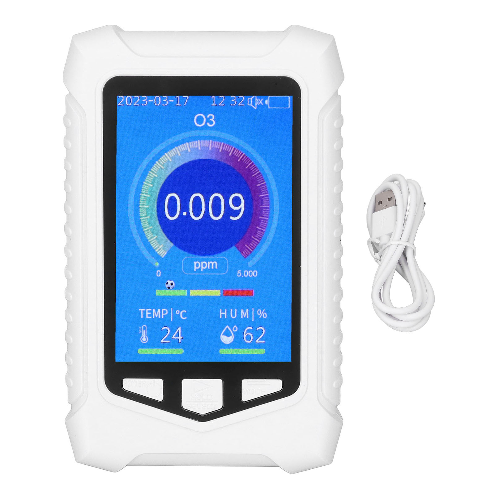 Tragbares Farb-o3-messgerät Mit Usb-ladefunktion, Empfindliches Luftqualitätsmessgerät Für Testzwecke.