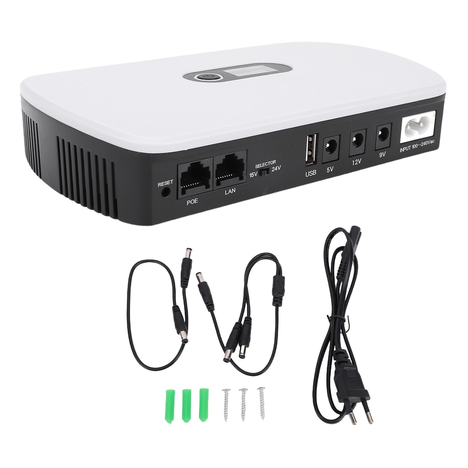 Usv-backup-batterie 10400mah Usb5v Dc5v 9v 12v Poe15v 24v, Ausgang Mit Lcd-bildschirm, Stromversorgung Für Router, Modem, Kamera, Smartphone, Eu-stecker.