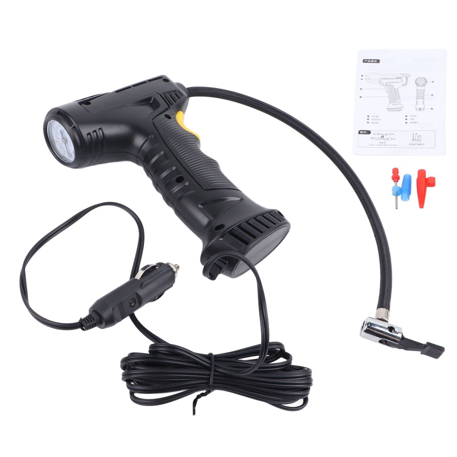 Autoreifenpumpe, Tragbar, Intelligentes Digitaldisplay, Tragbare Lampe, Druckluft Für Notfälle Im Freien.