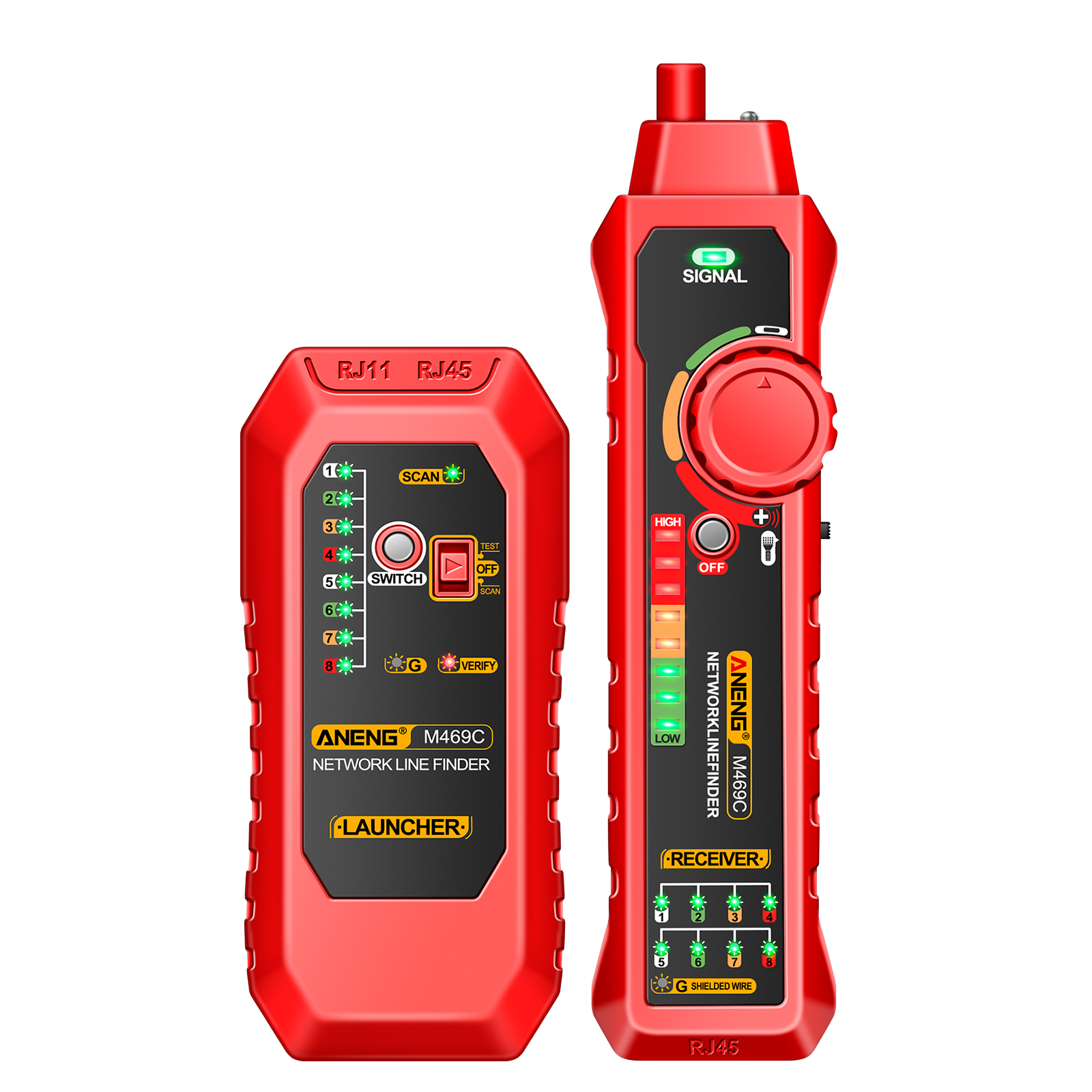 Aneng M469c Multifunktions-netzwerkkabelfinder Rj45 Rj11 Lan-tester-werkzeug Netzwerk-kabel-tracker Empfänger Spurmessung Reparaturanalysator.