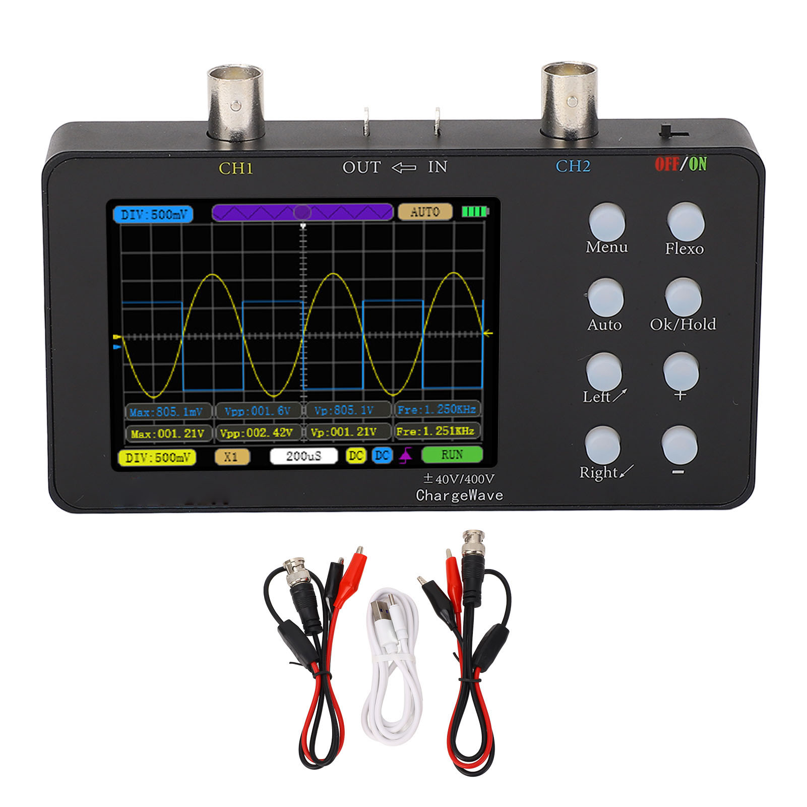 Digitales 2-kanal-oszilloskop, 50 Mhz Abtastrate, Tragbares Tablet.