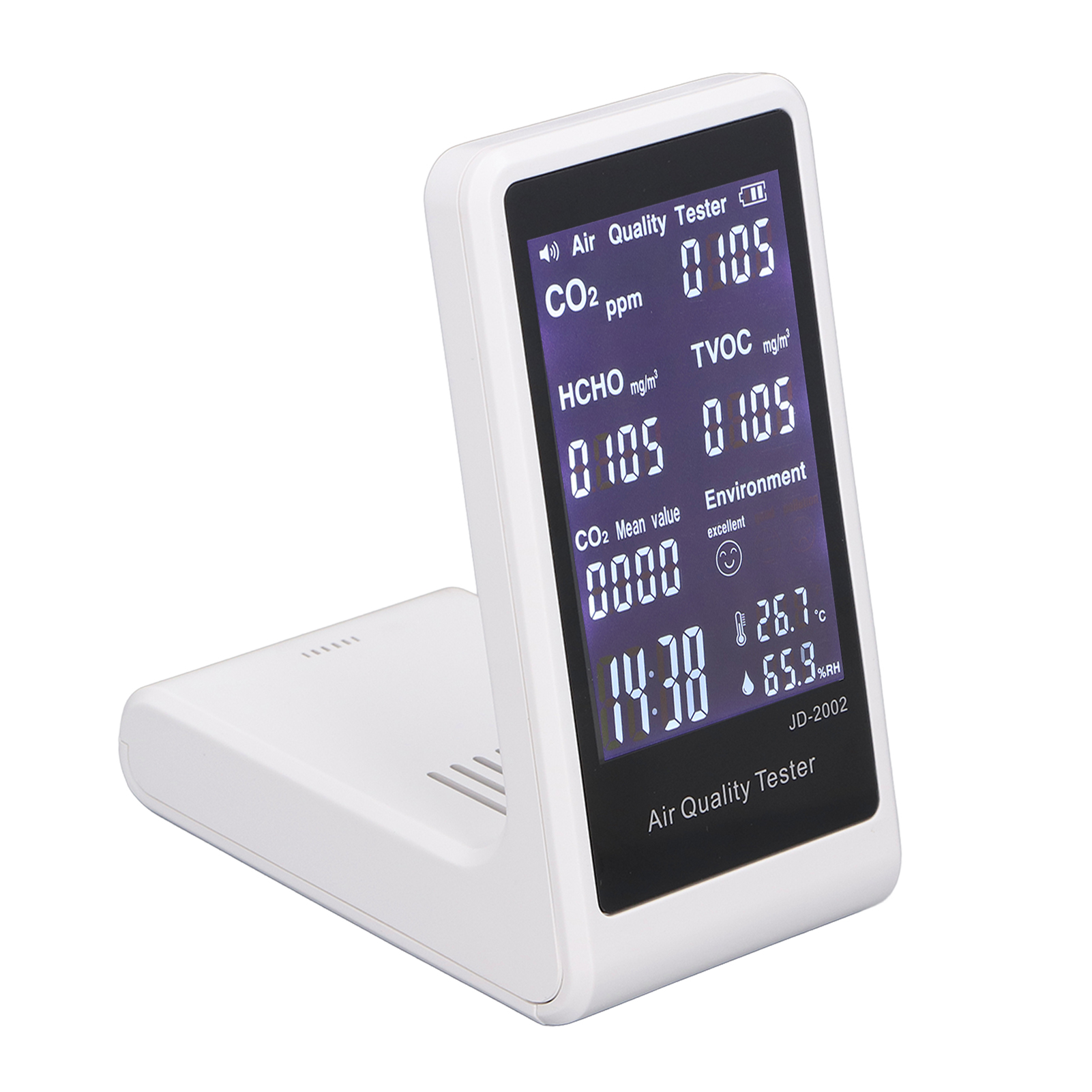 7-in-1 Luftqualitätsmonitor, Digitalanzeige, Automatischer Alarm, Tischdetektor Für Den Heim- Und Innenbereich.