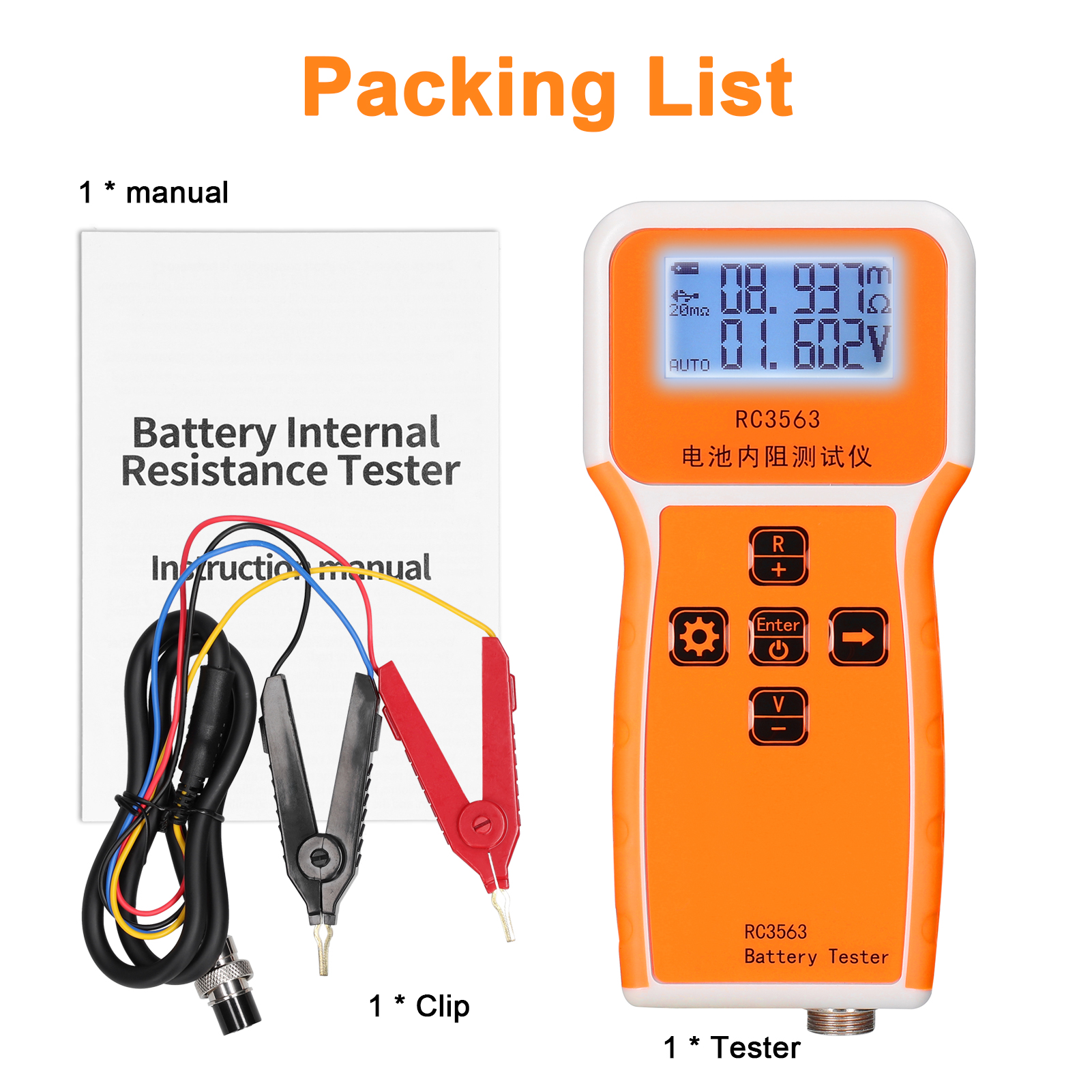 Rc3563 200ω 100v Tragbarer Handbatterie-innenwiderstands- Und Spannungsprüfer Mit 3-stelliger Anzeige, Hochpräzisem Vierdraht-lithium-wechselstrom-blei-säure-detektor.