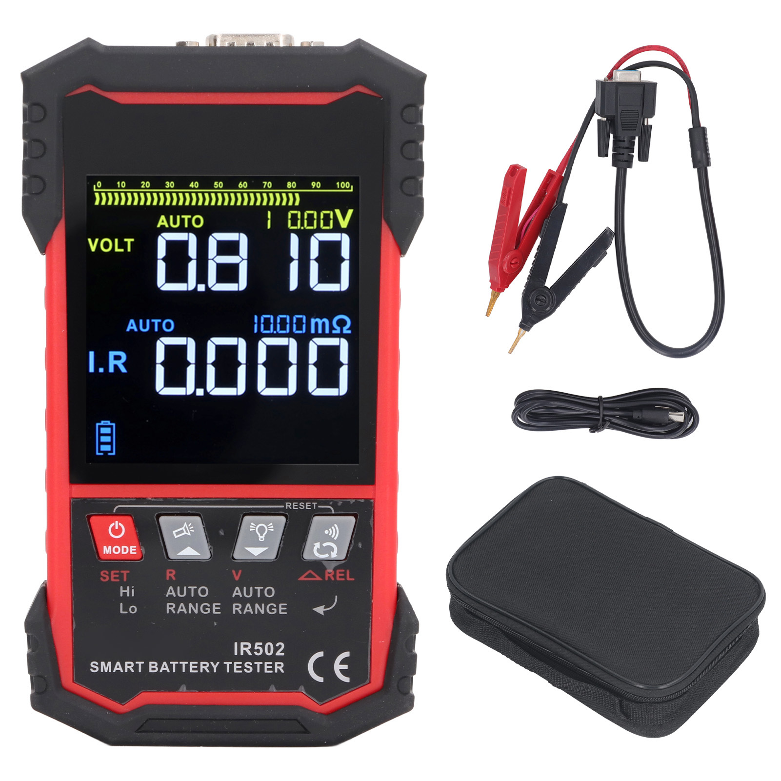 Batterie-innenwiderstands-spannungsprüfer Für Wohnmobile, Lkws, Boote, 3,2 Zoll Tn Farb-lcd-bildschirm, Dc 0,00 V Bis ± 120 V 0,000 Mω-500 Ω.