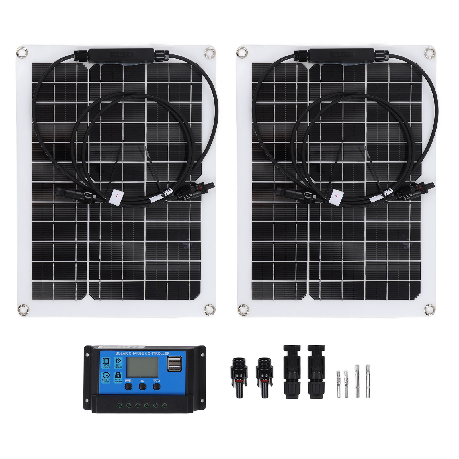 Wasserdichtes Und Flexibles Monokristallines 30-w-solarpanel Mit 50-a-regler Für 12-v-batterie.