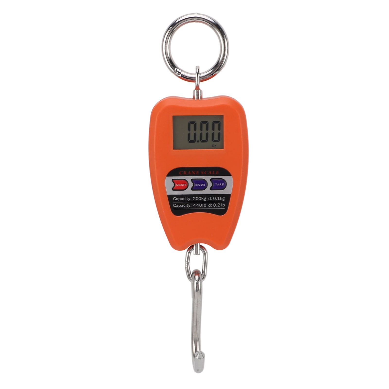 Hochpräzise Tragbare Digitale Elektronische Waage Zum Aufhängen, Mit Einer Kapazität Von 200 Kg, Für Lebensmittel Und Gepäck, Orange Farbe.