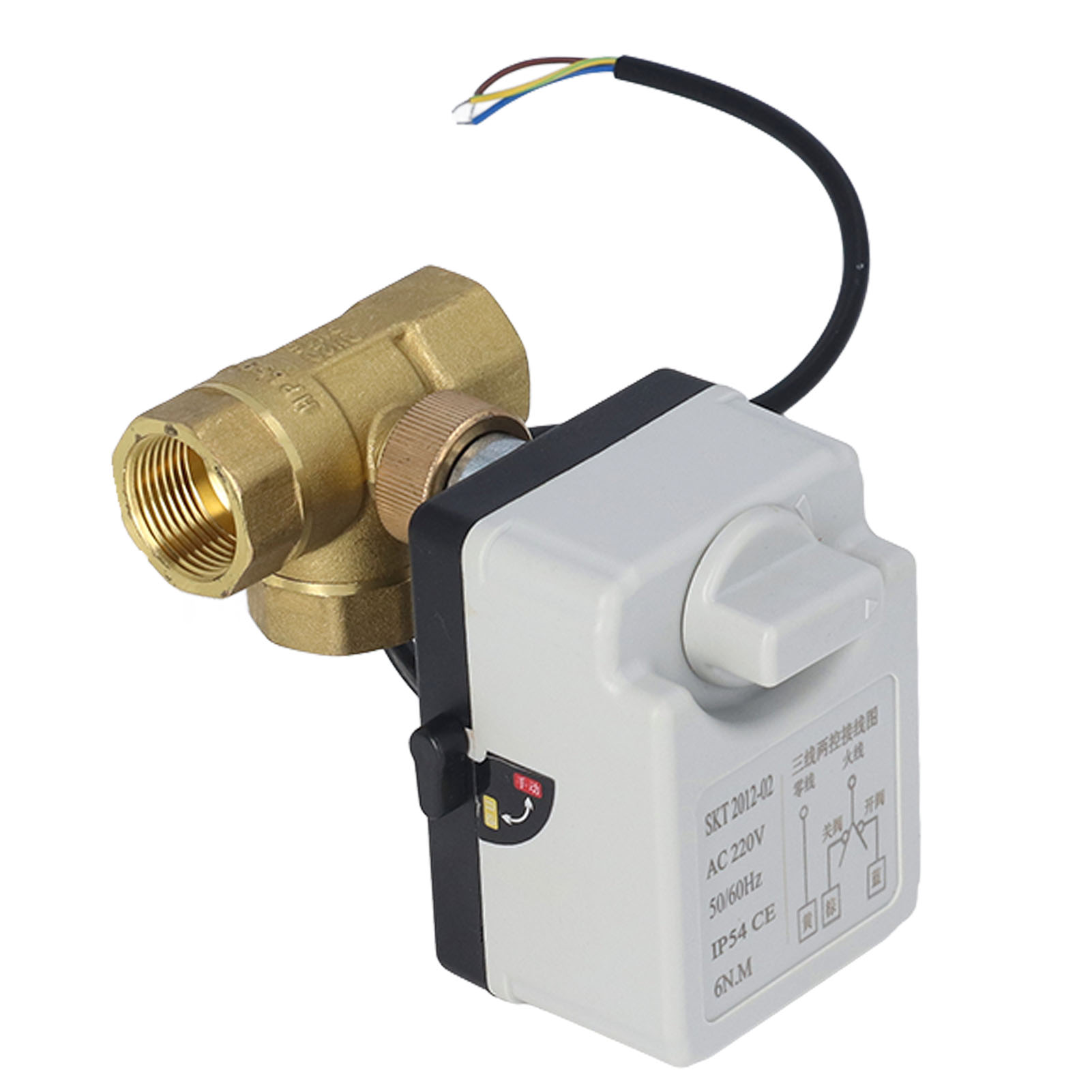 Dn20 3-wege-kugelhahngewinde, 2 Motorisierte Messingregler, 3/4 Zoll Ac 220v Innengewinde.