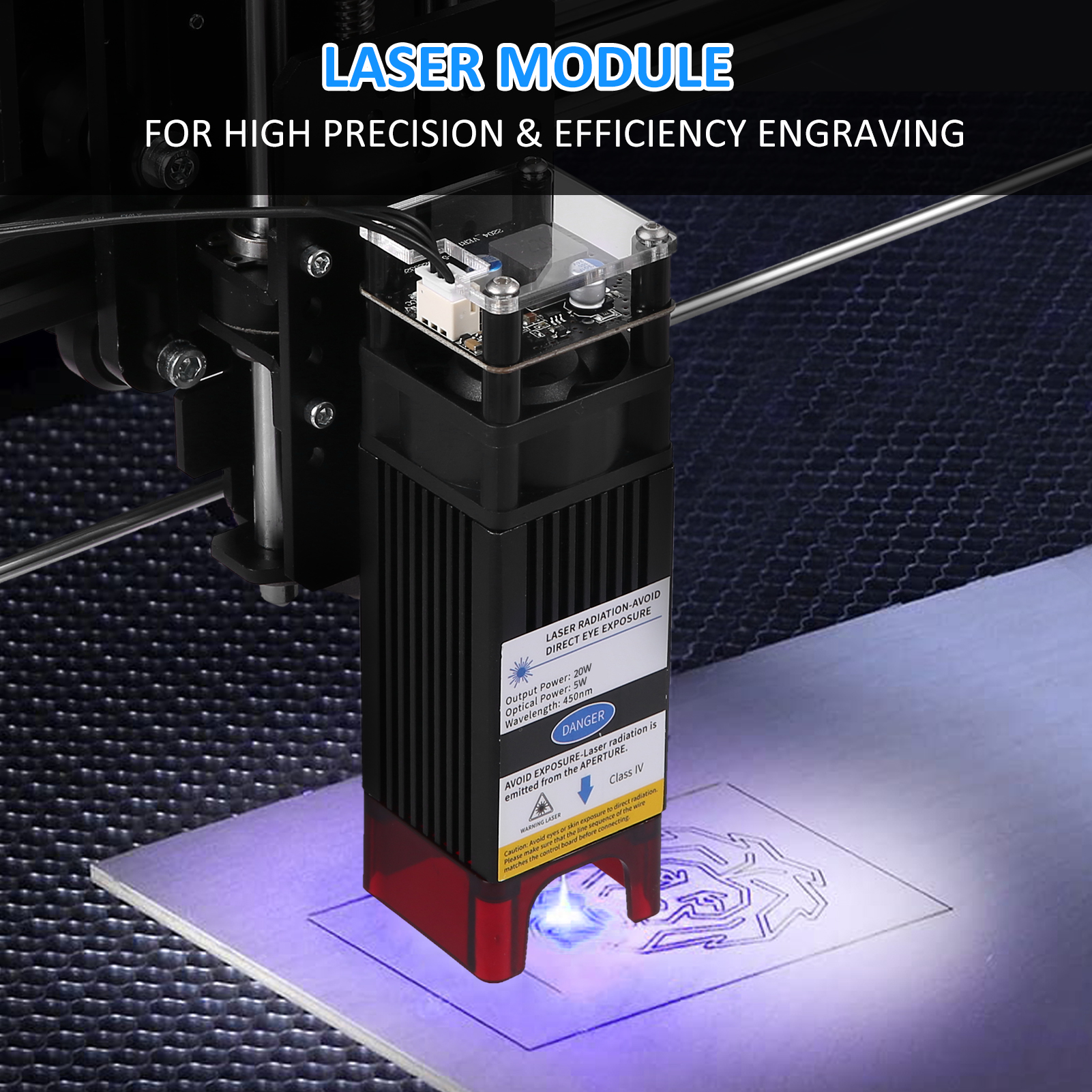 Optisches Leistungsgravurset, 20w 5w Modul, Komprimierter Punktschneider, Kompatibel Mit Den Meisten Schneid- Und Graviermaschinen.