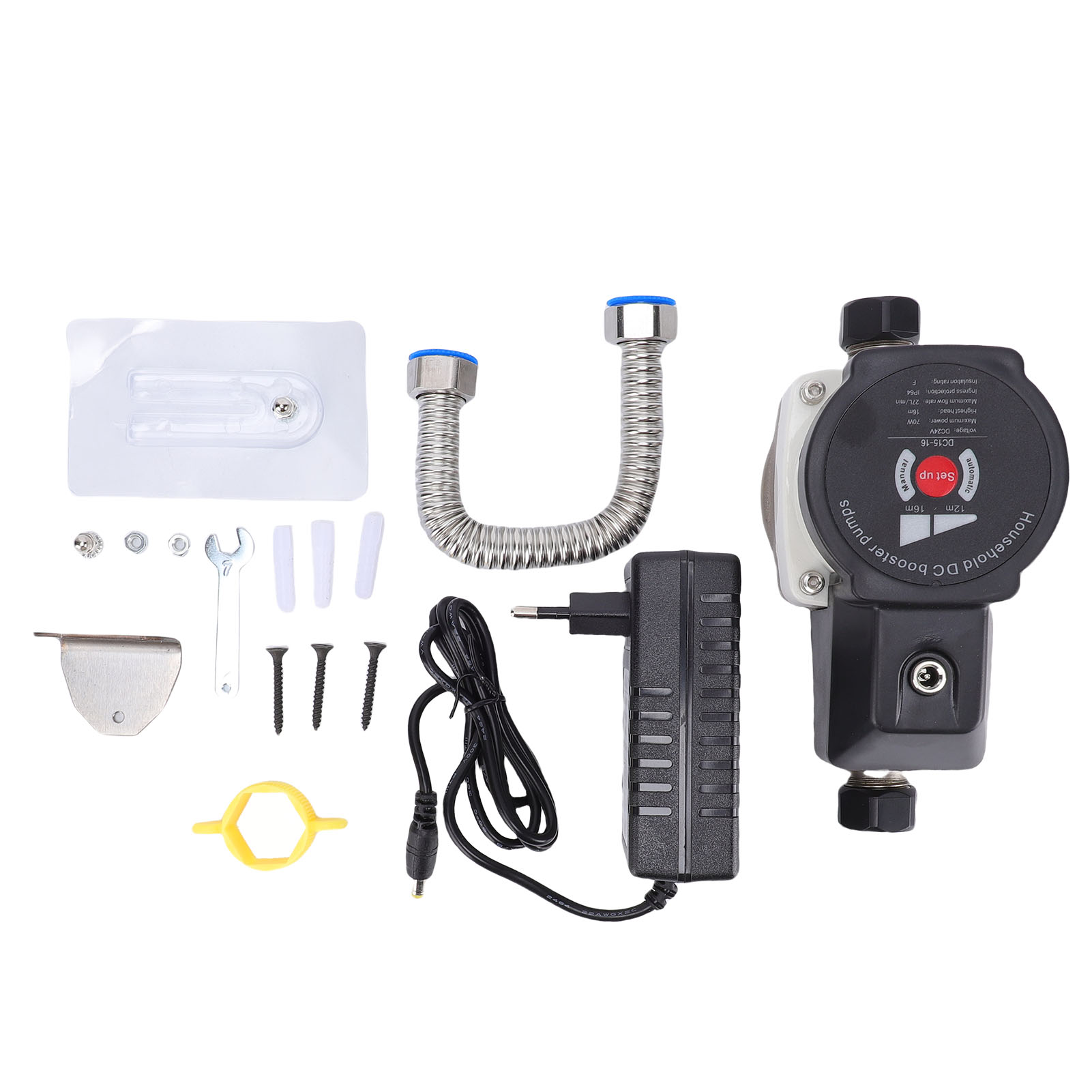 70w 428 Gph Dusch-boosterpumpe, 1/2 Zoll Ein- Und Auslass, Energiesparend, Leiser Wasserdruck Mit Wellrohr Für Eu-haushaltsstecker (100-240v).
