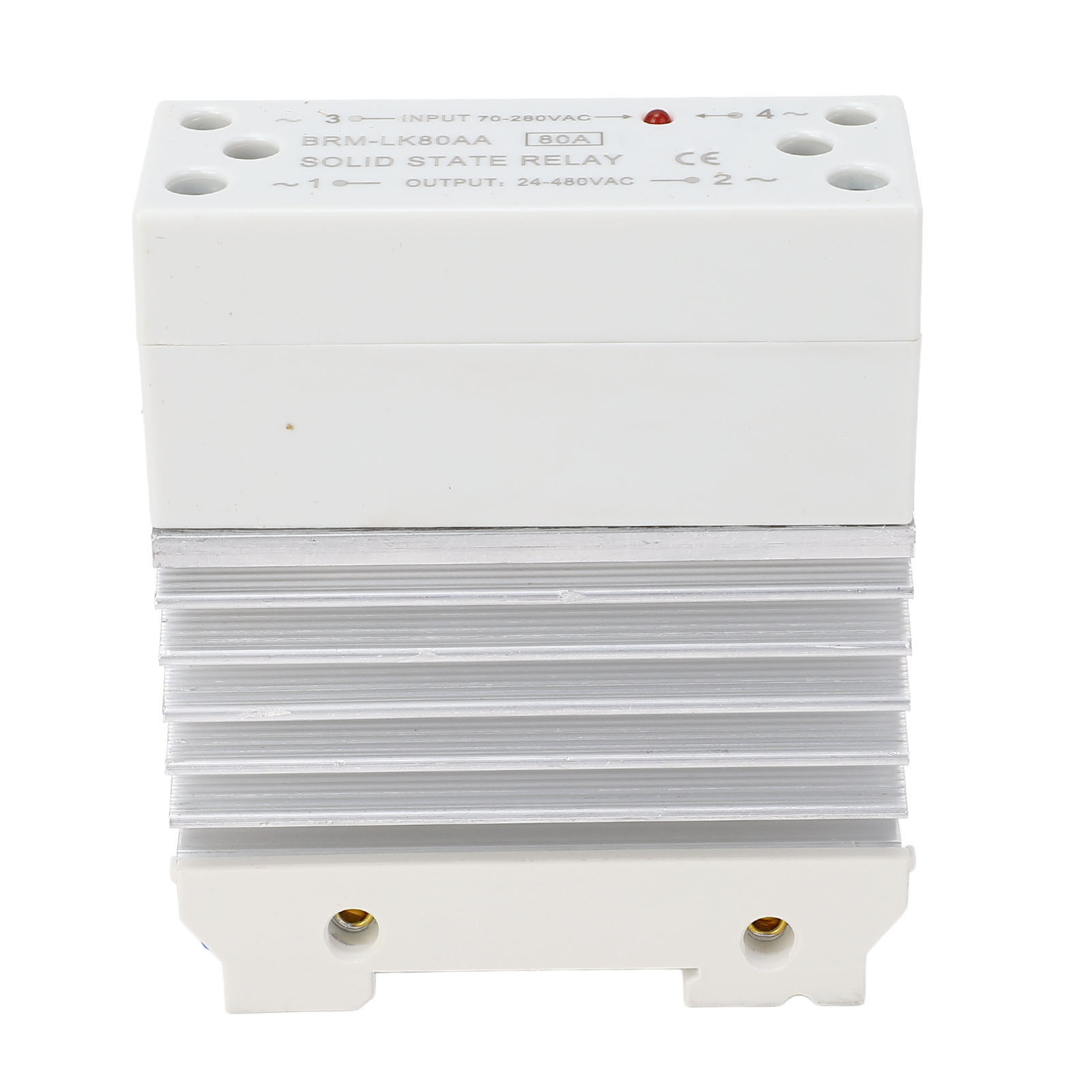 Halbleiterrelais Mit Kühlkörper 80a Ac, Montage Auf Steuerschiene, Einphasiges Ssr-modul, Eingang 70-280vac, Ausgang 24-480vac.