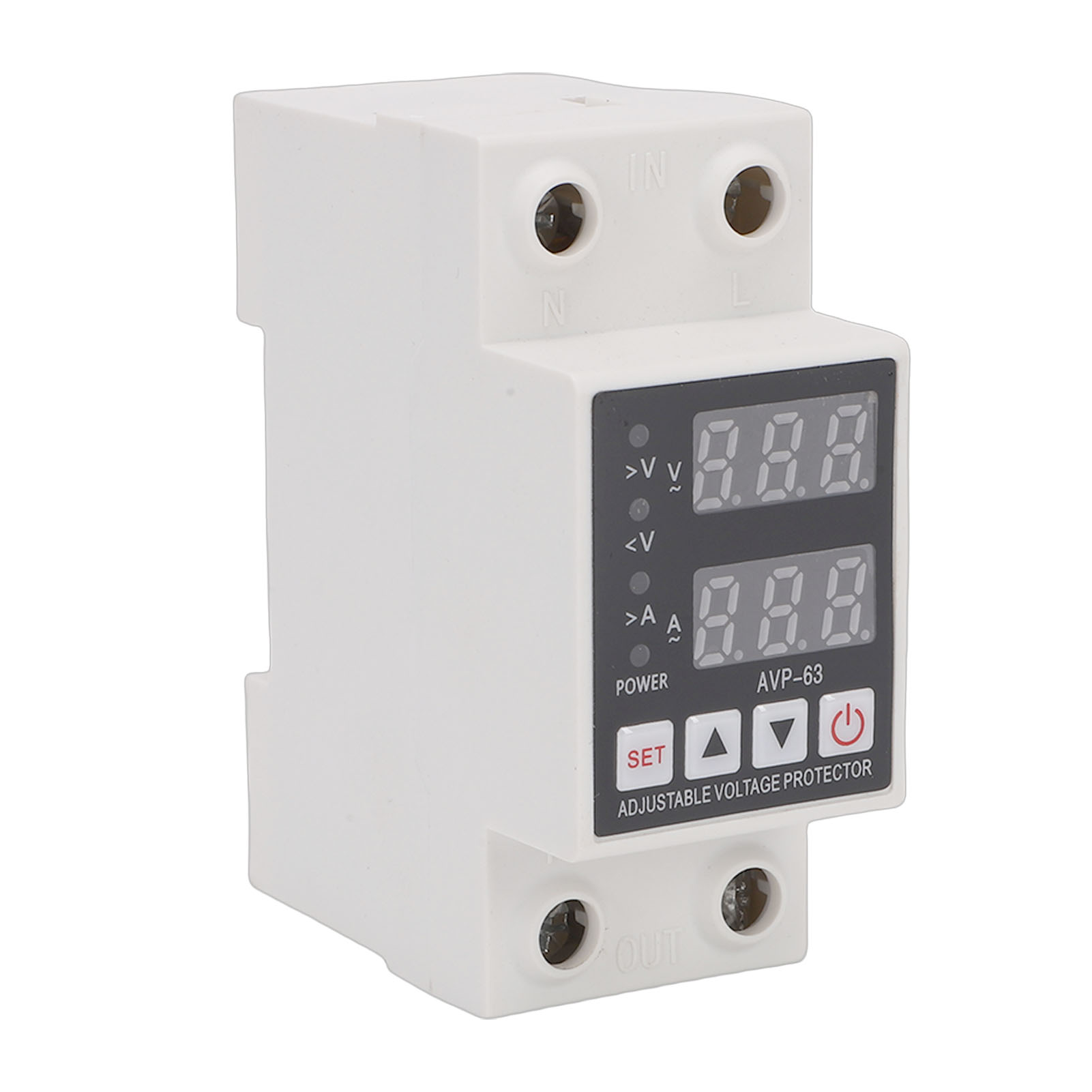 Überspannungsschutzgerät Für Wechselstrom 230 V, 1-63 A, Einphasiges, Einstellbares Stromschutzgerät, Din-schienenmontage.